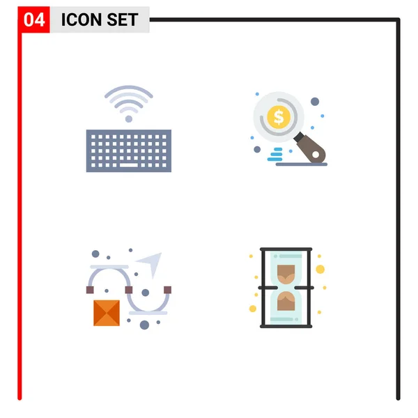Mobile Interface Flat Icon Set Mit Piktogrammen Für Hardware Design — Stockvektor
