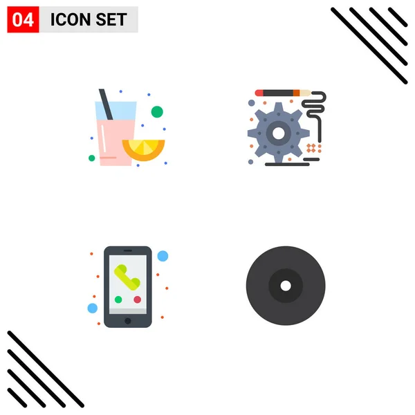 User Interface Flat Icon Pack Modern Signs Symbols Fruit Smart — Stock Vector