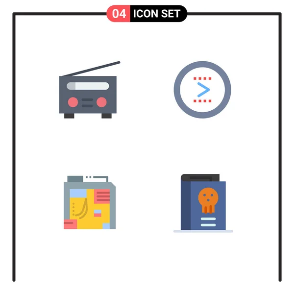 Mobile Interface Flat Icon Set Mit Piktogrammen Von Gerät Atx — Stockvektor