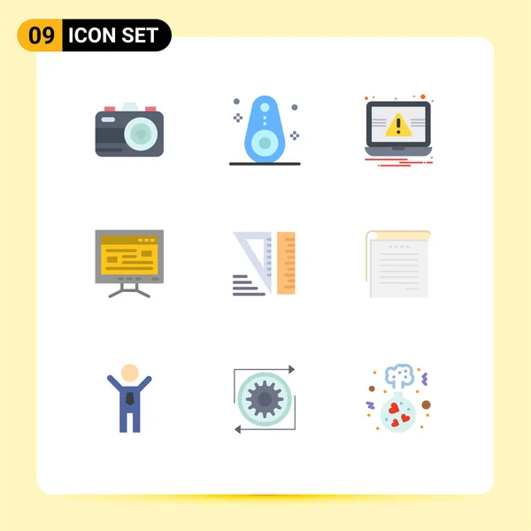 Creative Icons Современные Знаки Инструменты Образование Ноутбук Образование Онлайн Дизайн — стоковый вектор