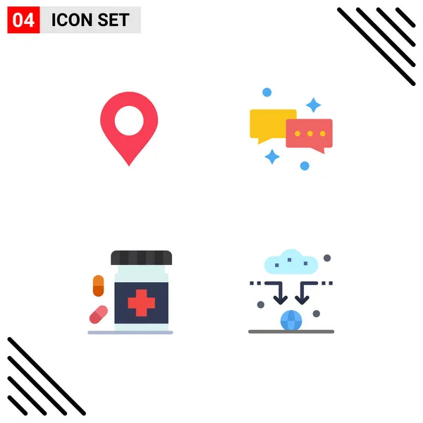 Creative Icons Moderní Značky Symboly Mapy Nemoci Světa Pošty Fitness — Stockový vektor