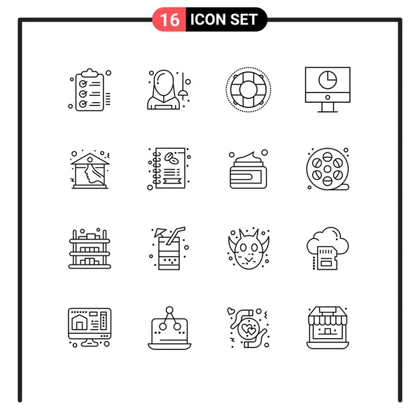 Conjunto Iconos Interfaz Usuario Moderna Símbolos Signos Para Grafo Computadora — Vector de stock