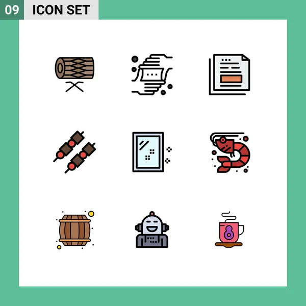 Icône Vectorielle Stock Paquet Signes Symboles Ligne Pour Grill Barbecue — Image vectorielle