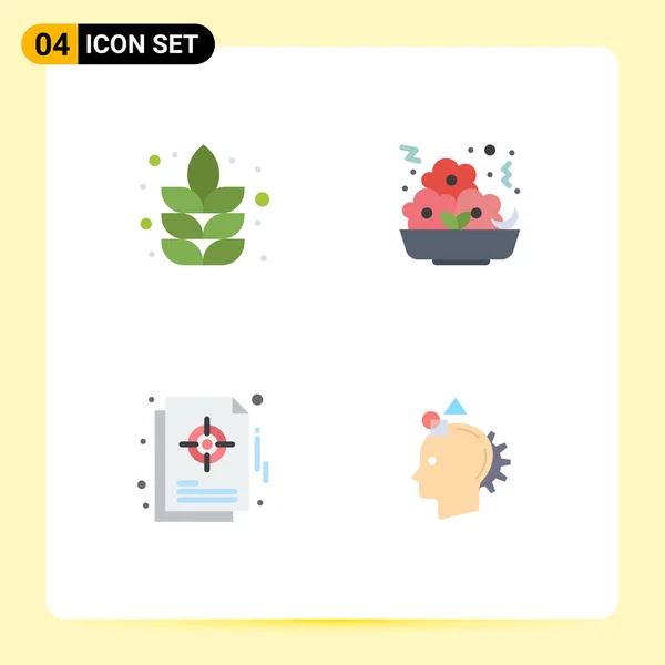 Pictogram Set Egyszerű Lapos Ikonok Lótusz Menedzsment Gyors Nugget Cél — Stock Vector