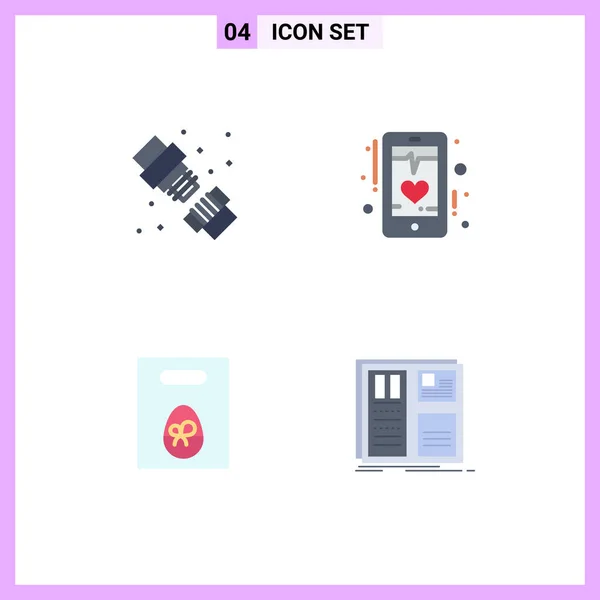 Paquete Iconos Planos Símbolos Universales Articulación Peso Plomería Corazón Regalo — Vector de stock