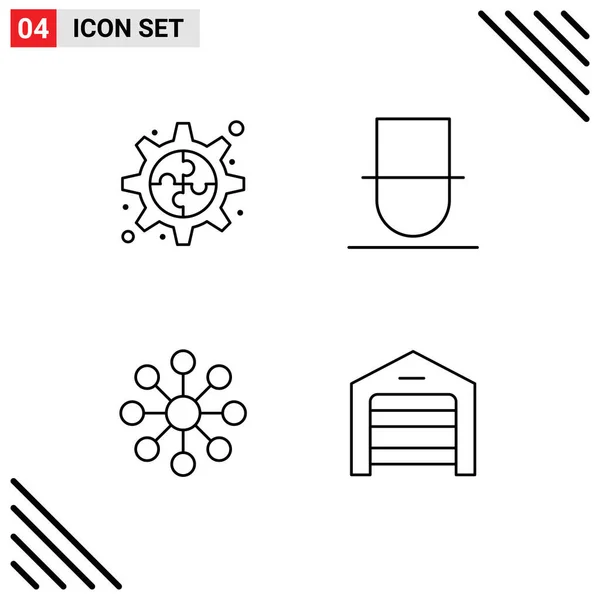 Universal Line Signs Symbols Creative Share Gentleman User Garage Editable — Stock Vector