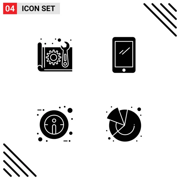 Stock Vector Icon Pack Line Segni Simboli Architettura Iphone Carta — Vettoriale Stock