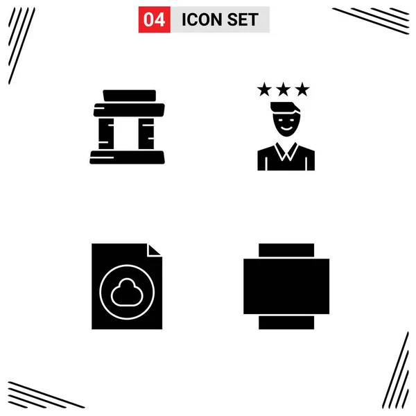 Stock Vector Icon Pack Líneas Signos Símbolos Para Hitos Documentos — Vector de stock