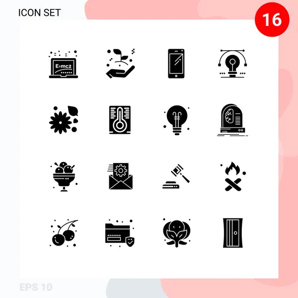 Interface Usuário Solid Glyph Pack Modern Signs Symbols Drawing Solution —  Vetores de Stock