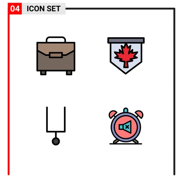 4創造的なアイコンデジタル バッグ カナダ アラームの現代的な記号とシンボル編集可能なベクトルデザイン要素 — ストックベクタ