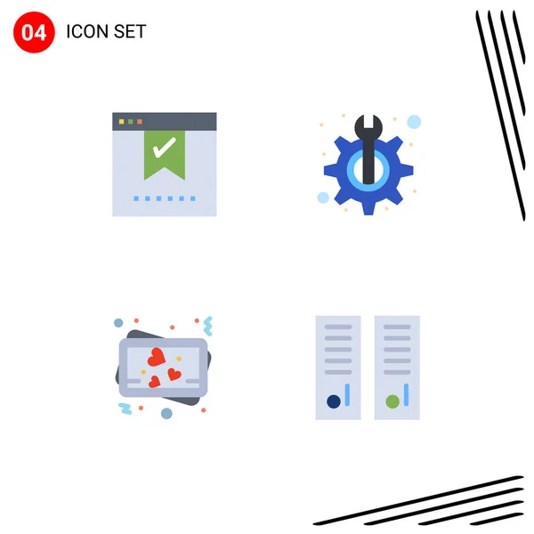 Creative Icons Modern Jelek Szimbólumok Könyvjelző Szerelem Iroda Támogatás Fotó — Stock Vector