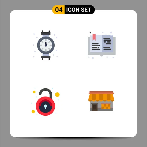 Universal Flat Icon Semne Simboluri Ecartament Deblocare Instalații Sanitare Hobby — Vector de stoc