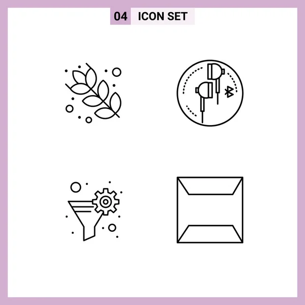 Set Von Modernen Symbolen Symbole Zeichen Zum Backen Filter Kopfhörer — Stockvektor