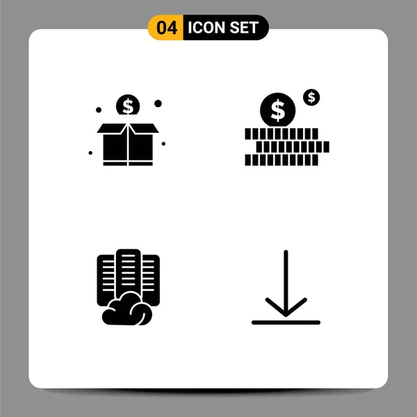 Σύνολο Σύγχρονες Εικόνες Σύμβολα Σημάδια Για Πλήθος Δεδομένα Χρήματα Χρήματα — Διανυσματικό Αρχείο