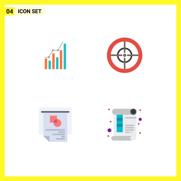 Modern Set Flat Icons Pictograph Graph Military Diagram Trends Layout — 스톡 벡터