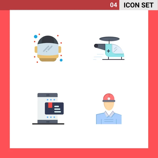 Universele Flat Icons Set Voor Web Mobiele Toepassingen Astronaut Online — Stockvector