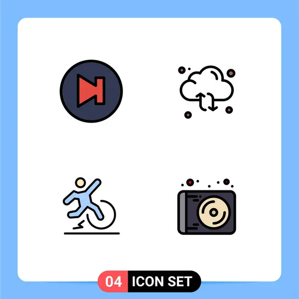 Pictogram Set Simple Filledline Flat Colors Arrow Change Cloud Arrow — 스톡 벡터