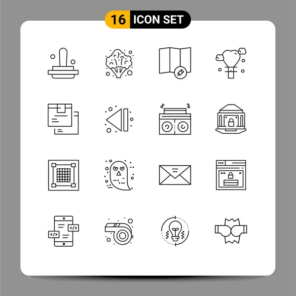 Universal Icon Symbols Gruppe Von Modernen Umrissen Von Produkten Waren — Stockvektor