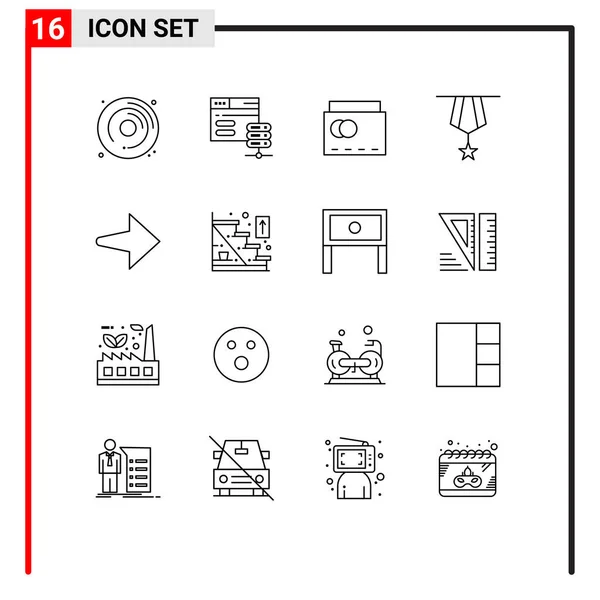 16用于Web和Mobile Applications箭头 可编辑向量设计元素的通用外设 — 图库矢量图片
