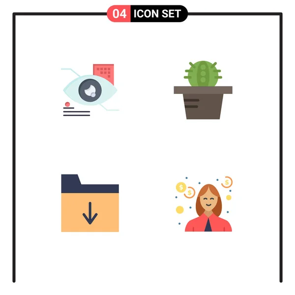Packung Mit Kreativen Flat Icons Von Auge Schulden Technologie Dokument — Stockvektor