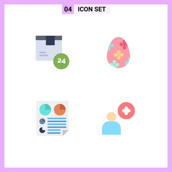 Pictogram Set Simple Flat Icons Data Shipping Easter Page Editable — Stock Vector