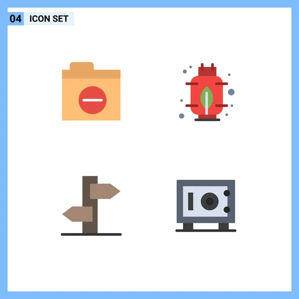 Conjunto Iconos Planos Universales Para Carpeta Aplicaciones Web Móviles Signo — Vector de stock