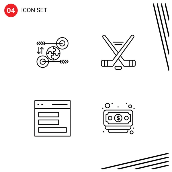 Set Van Moderne Pictogrammen Symbolen Tekenen Voor Puzzel Communicatie Marketing — Stockvector