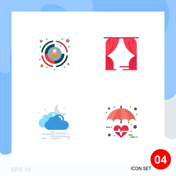 User Interface Pack Mit Einfachen Flachen Icons Für Business Wind — Stockvektor