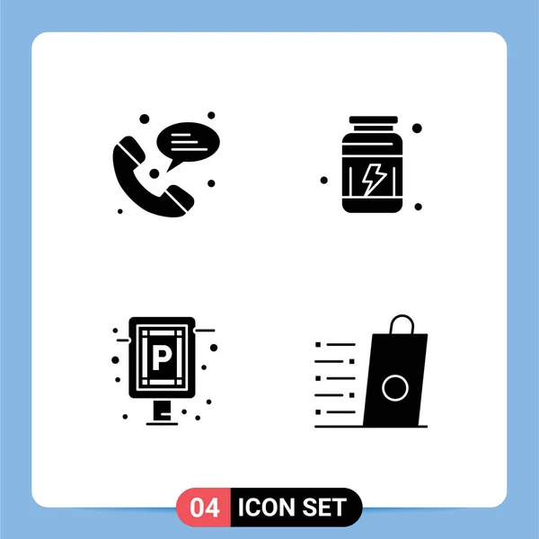 Interface Usuário Solid Glyph Pack Modern Signs Symbols Web Sign — Vetor de Stock
