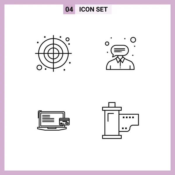 User Interface Line Pack Modern Signs Symbols Circular Business Target — Vetor de Stock