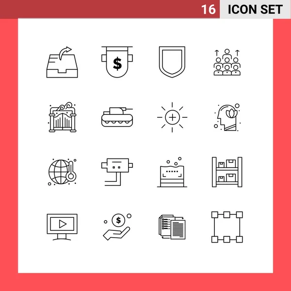16资源 业务可编辑向量设计元素的现代符号和符号用户界面概述包 — 图库矢量图片