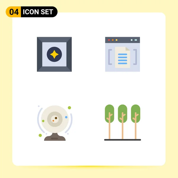 Flat Icon Pack Symboles Universels Boîte Appareil Photo Archive Fichier — Image vectorielle