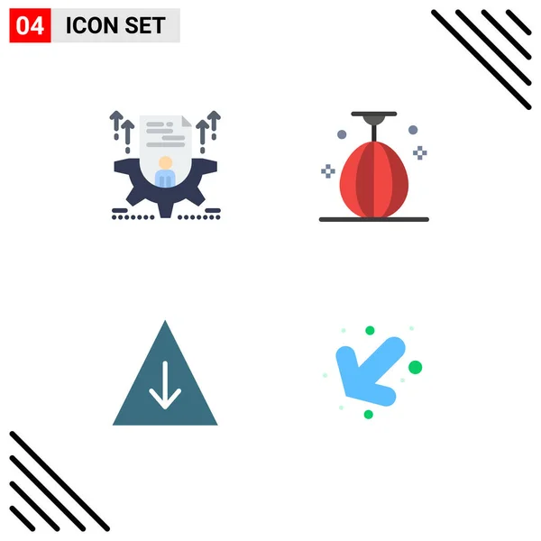 Mobile Interface Flat Icon Set Pictograms Resume Sport Setting Boxing — Stock Vector