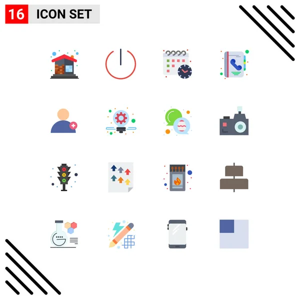 Stock Vector Icon Pack Line Signs Symbols User Follow Calender — Stock Vector
