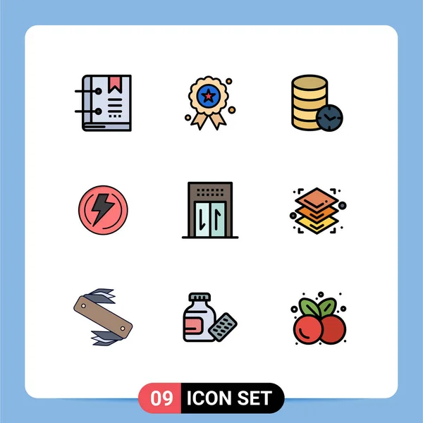 Universal Icon Symbols Group Modern Filledline Flat Colors Industry Light — 스톡 벡터