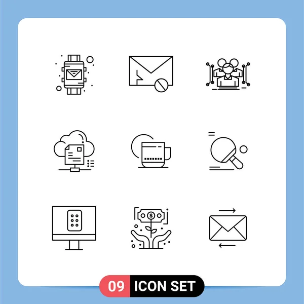 Set Modern Icons Symbols Signs Cloud Sharing Spam File Human — Stock Vector