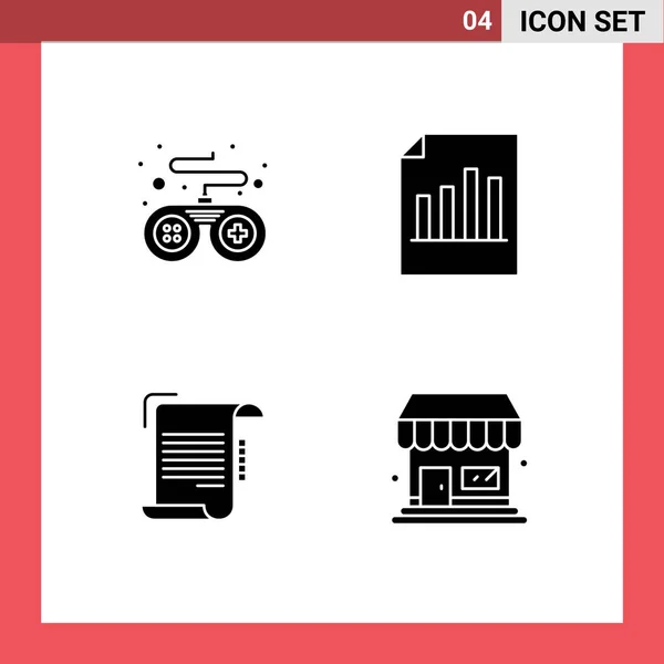 Stock Vector Icon Pack Line Segni Simboli Controller Report Documenti — Vettoriale Stock