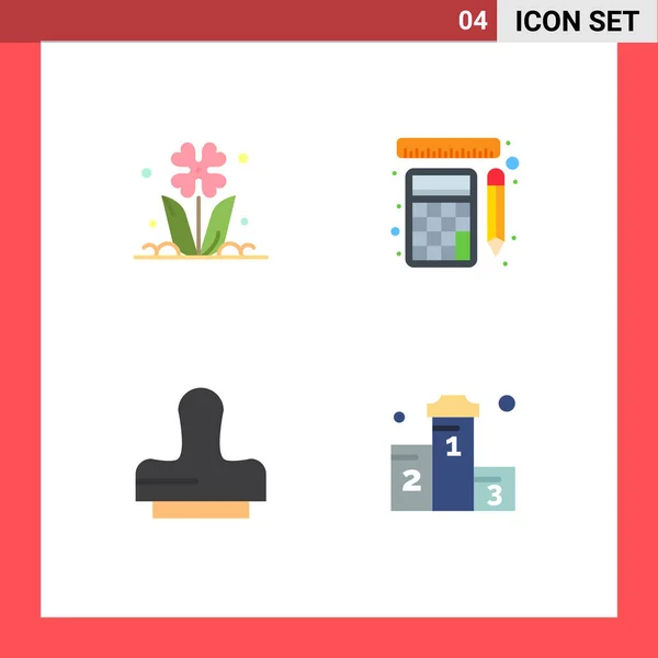 Conjunto Iconos Planos Universales Para Aplicaciones Web Móviles Flora Clon — Vector de stock