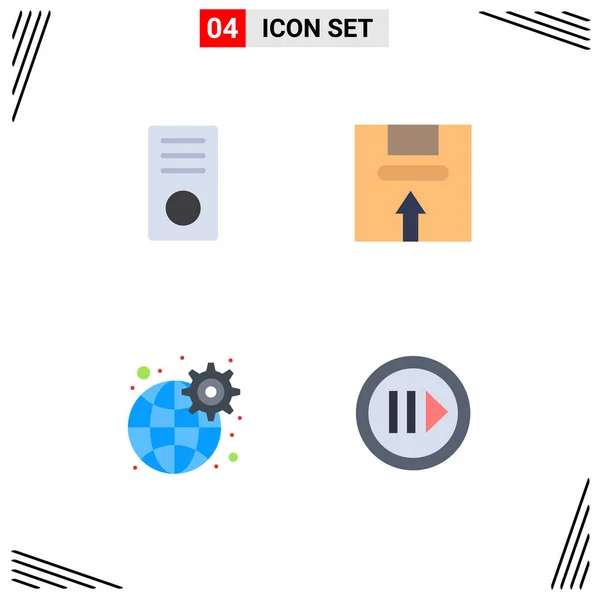 Set Von Vector Flat Icons Grid Für Computer Paket Gadget — Stockvektor