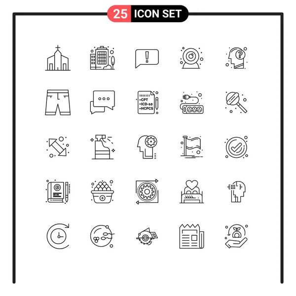 Stock Vector Icon Pack Van Line Signs Symbolen Voor Hoofd — Stockvector