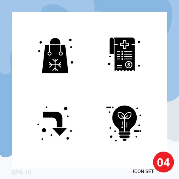 Modern Set Solid Glyphs Szimbólumok Mint Karácsony Nyilak Ünnepek Orvosi — Stock Vector