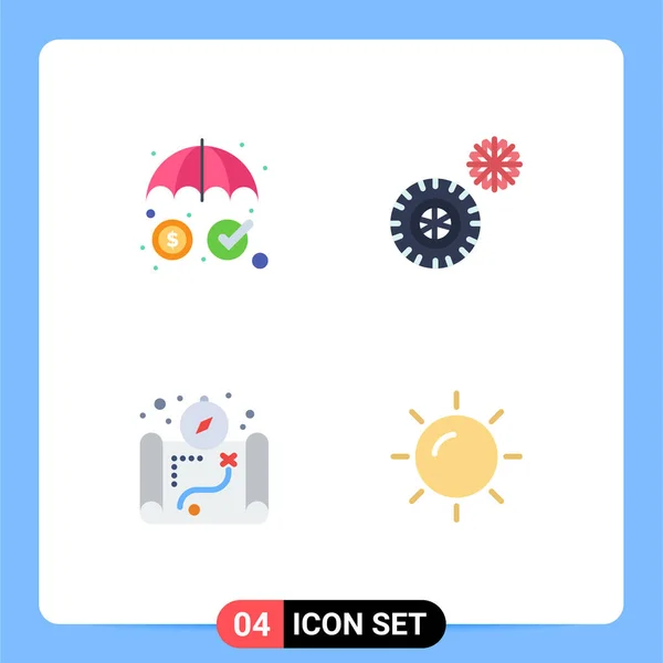 Universal Icon Symbols Group Modern Flat Icons Insurance Camping Protection — Διανυσματικό Αρχείο