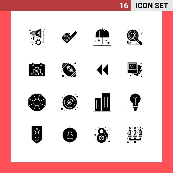Icone Creative Segni Simboli Moderni Trifoglio Seo Assicurazione Ricerca Ombrellone — Vettoriale Stock