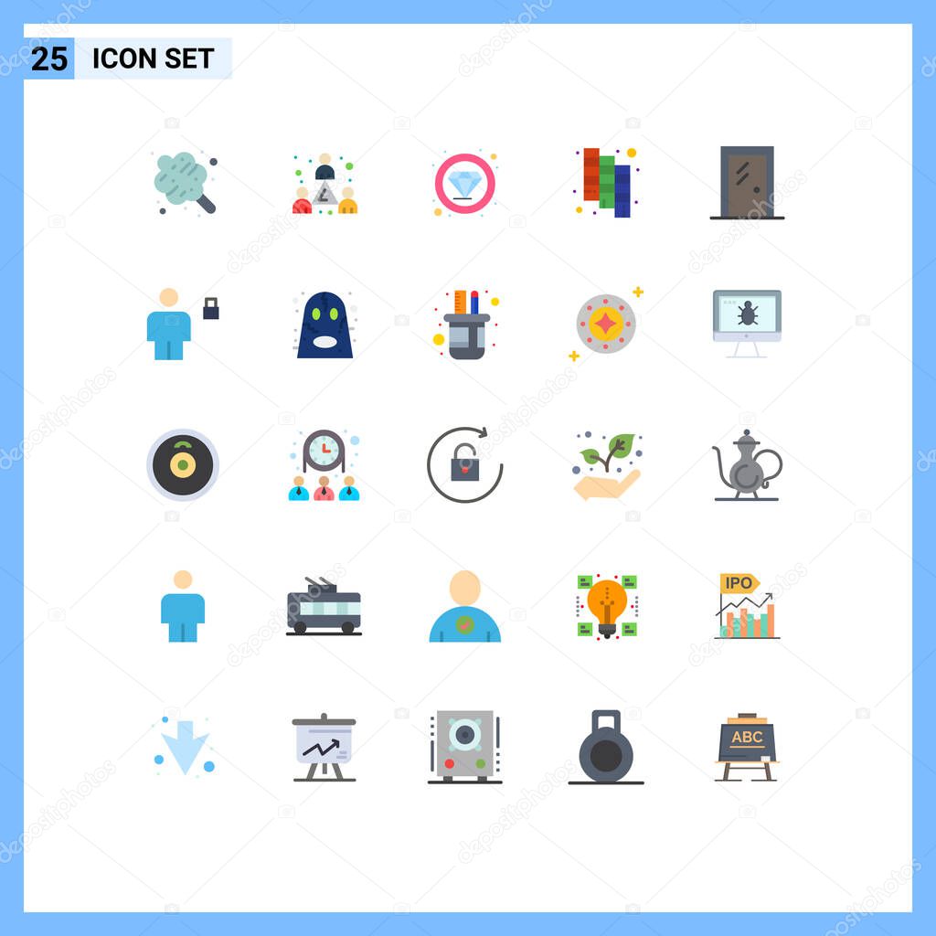 Set de 25 iconos de interfaz de usuario moderna Símbolos Signos para