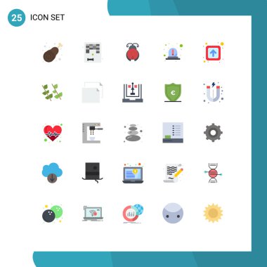 Siren, ışık, oyun, acil durum, bahar Düzenlenebilir Vektör Tasarım Elemanları için 25 Modern Düz Renk Grubu