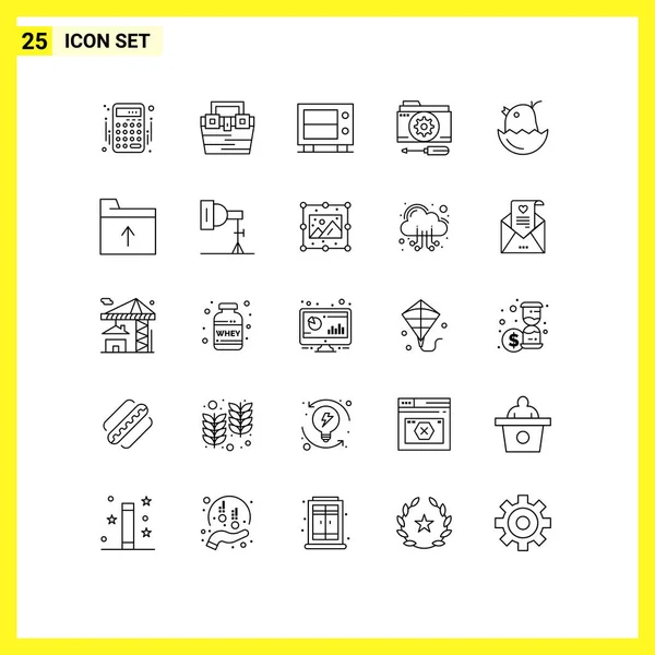 Set Vector Lines Grid Chicken Setting Toolkit Options Configuration Editable — Stock Vector