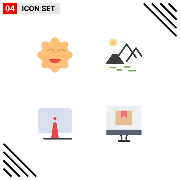 Flat Icon Concept Websites Mobile Apps Cookie Desktop Environment Farming — Stock Vector