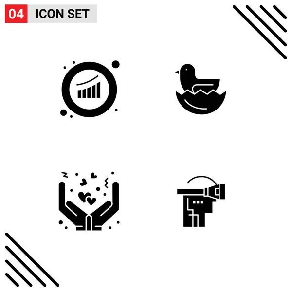 Stock Vector Icon Pack Signos Línea Símbolos Para Gráfico Cubierta — Archivo Imágenes Vectoriales
