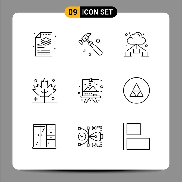 Universal Icon Symbols Group Modern Vázlatok Mágia Művészetek Hálózat Művészet — Stock Vector