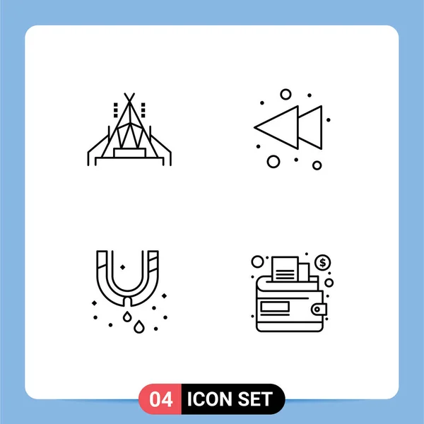 Universal Icon Symbols Group Modern Filledline Flat Colors Camp Instalatérství — Stockový vektor